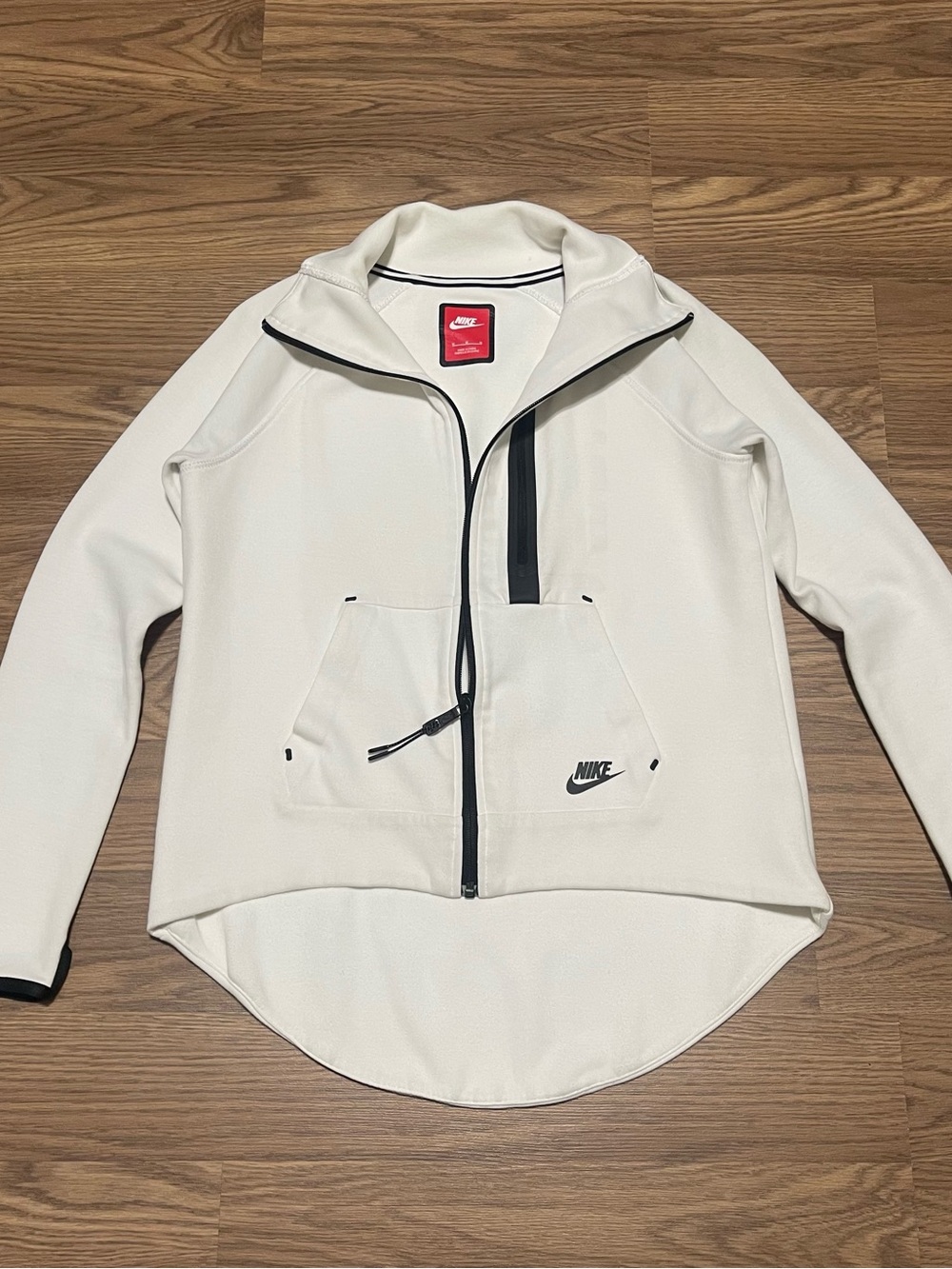 Nike white Full-Zip lightweight Performance Jacket with Black Trim